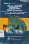 manajemen Sumberdaya Manusia Kebijakan Kinerja Karyawan