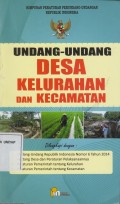 Undang-Undang Desa Kelurahan dan Kecamatan