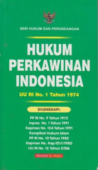 Image of HUKUM PERKAWINAN INDONESIA  UU RI NO. TAHUN 1974