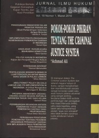 Image of Pokok-pokok Pikiran tentang The Criminal Justice System