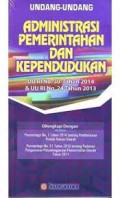 Undang-Undang Administrasi Pemerintahan  dan Kependudukan