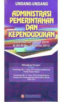Undang-Undang Administrasi Pemerintahan  dan Kependudukan