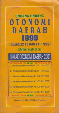 Image of UNDANG UNDANG OTONOMI DAERAH 1999
