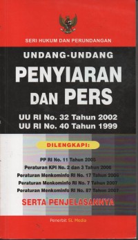 Image of UNDANG UNDANG PENYIARAN DAN PERS