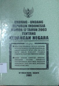 UNDANG-UNDANG RI NOMOR 17 TAHUN 2003 TENTANG KEUANGAN NRGATA